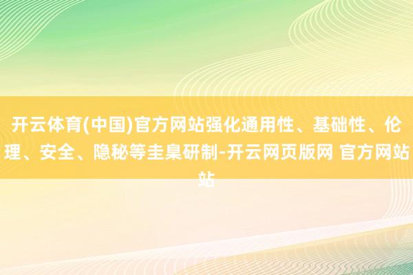 开云体育(中国)官方网站强化通用性、基础性、伦理、安全、隐秘等圭臬研制-开云网页版网 官方网站