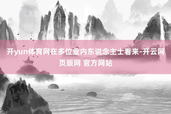 开yun体育网在多位业内东说念主士看来-开云网页版网 官方网站