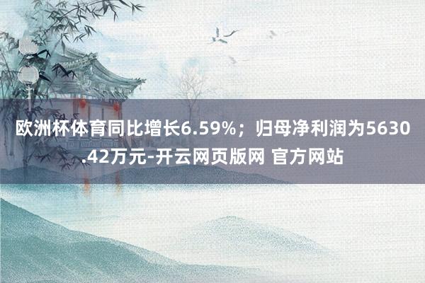 欧洲杯体育同比增长6.59%；归母净利润为5630.42万元-开云网页版网 官方网站