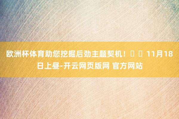 欧洲杯体育助您挖掘后劲主题契机！		11月18日上昼-开云网页版网 官方网站