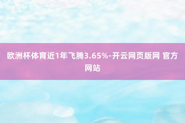 欧洲杯体育近1年飞腾3.65%-开云网页版网 官方网站