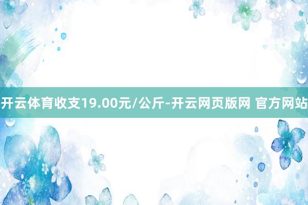 开云体育收支19.00元/公斤-开云网页版网 官方网站