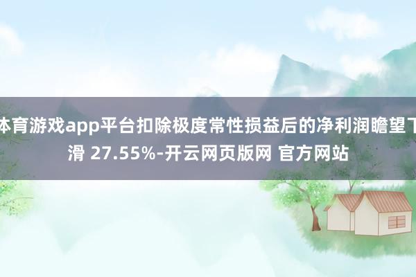 体育游戏app平台扣除极度常性损益后的净利润瞻望下滑 27.55%-开云网页版网 官方网站